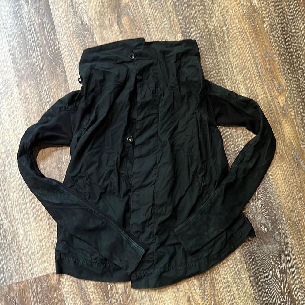 Rick Owens Cotton and leather jacket